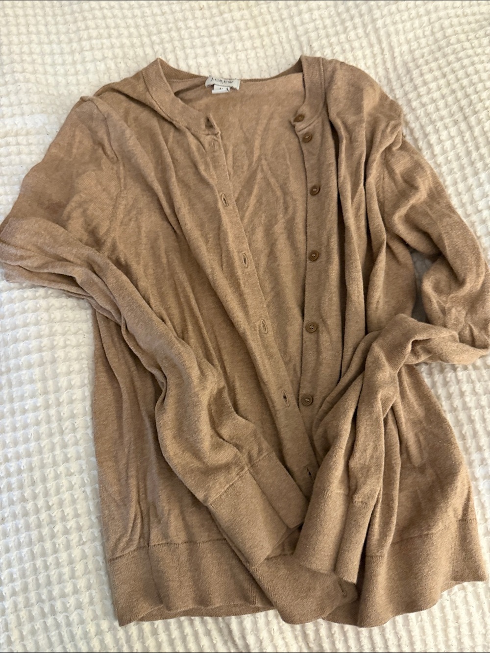 J. Crew Camel Button-Up Women's Cardigan Sweater